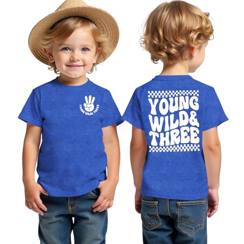 3. Geburtstag Junge T-Shirt Young WILD&Three Drucken Shirt...