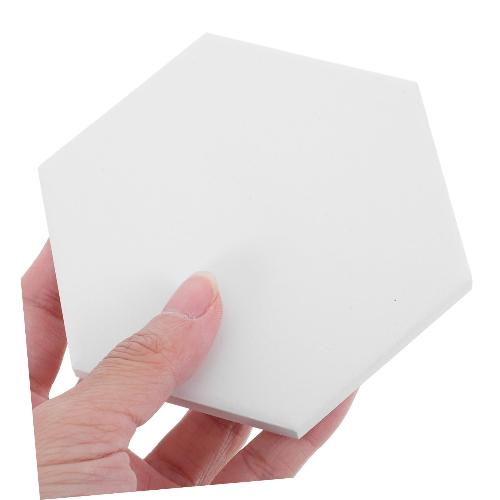 Posavasos de Cerámica para Sublimación Juego de 10 Hexagonales Blancos Mate | Antideslizantes y Resistentes al Calor, Absorbentes para Cocina y Comedor, Formato 10 Piezas, Estilo Rústico