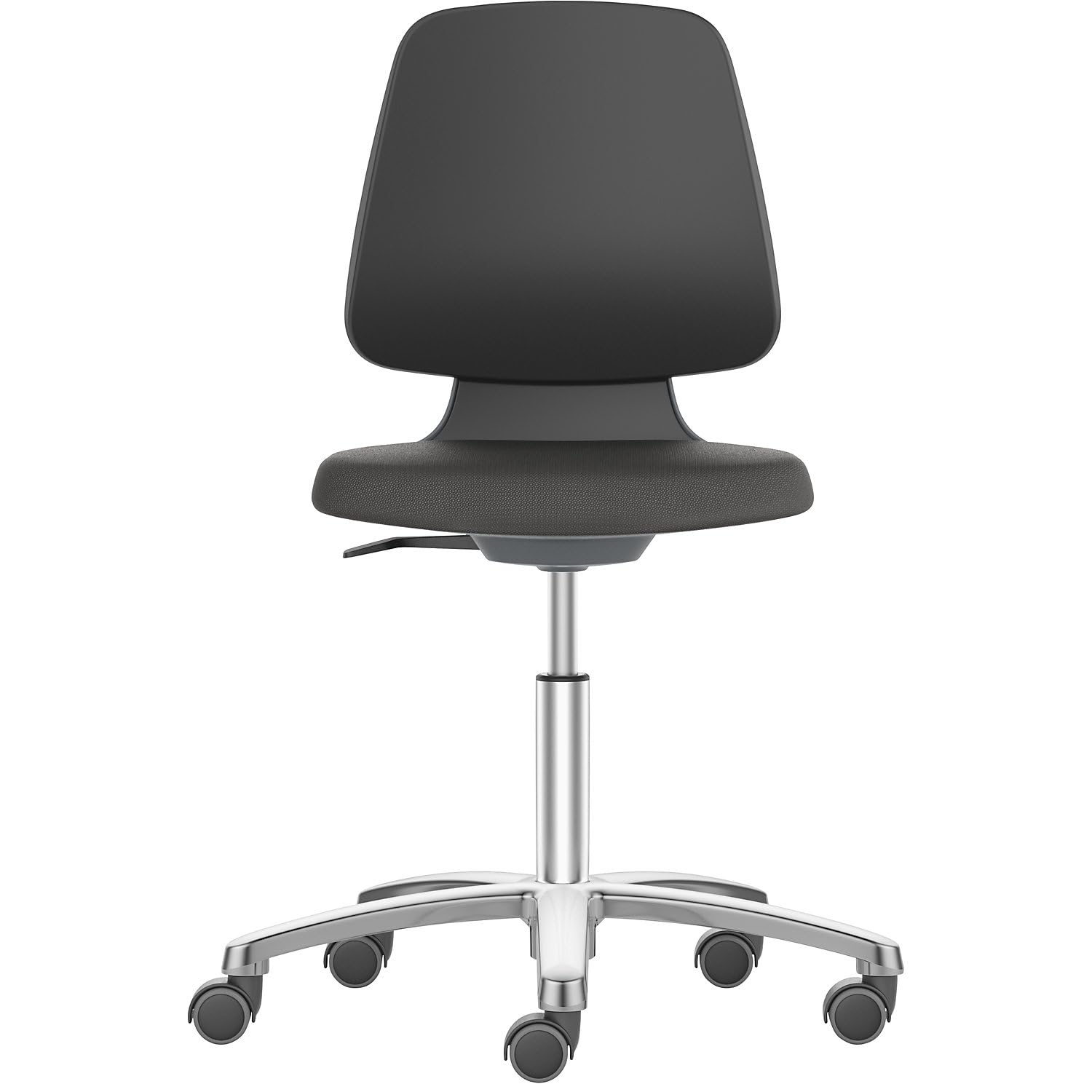 BIMOS | Sedia girevole da lavoro LABSIT | basamento a cinque razze con rotelle | sedile in PU espanso | verde
