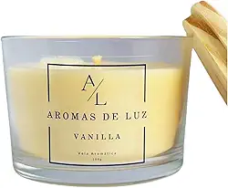 Vela Aromática Vegana de Coco, 100g, Copo de Vidro, Diversos Aromas (Vanilla)