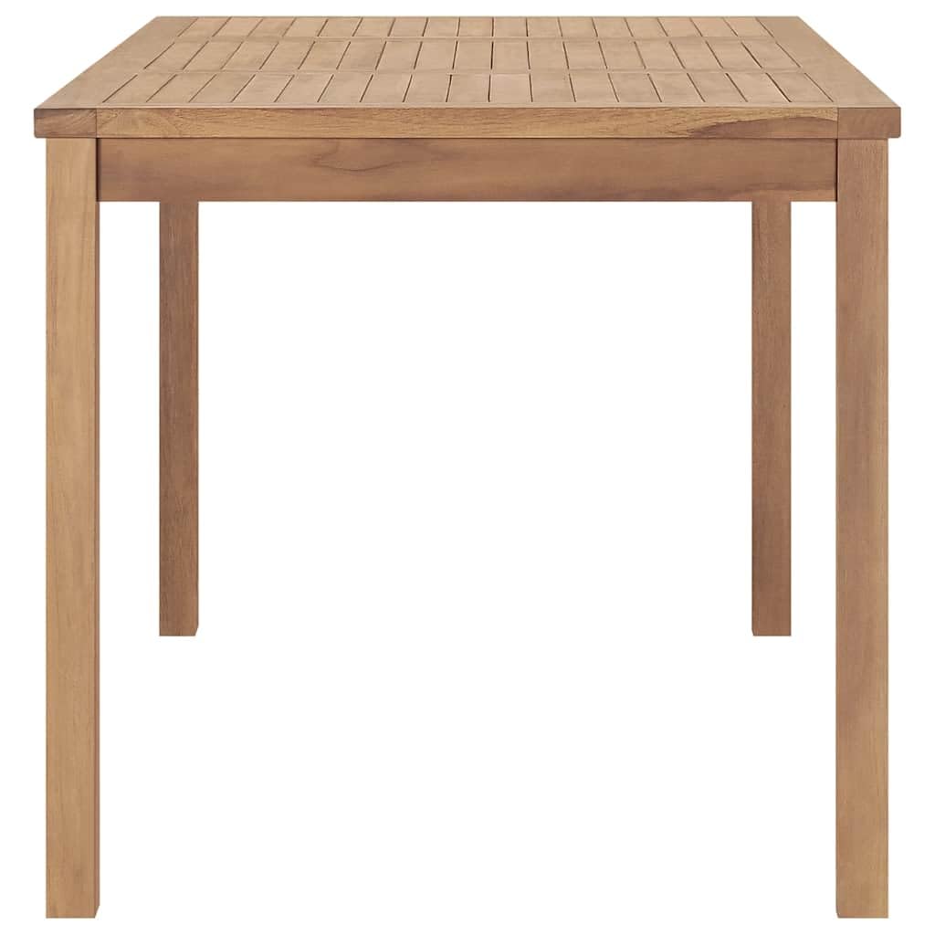 Tavolo da pranzo da giardino in legno di teak massiccio, 160 x 80 x 77 cm, finemente levigato con finitura a base d'acqua, per terrazza, balcone, veranda, esterni e sala da pranzo