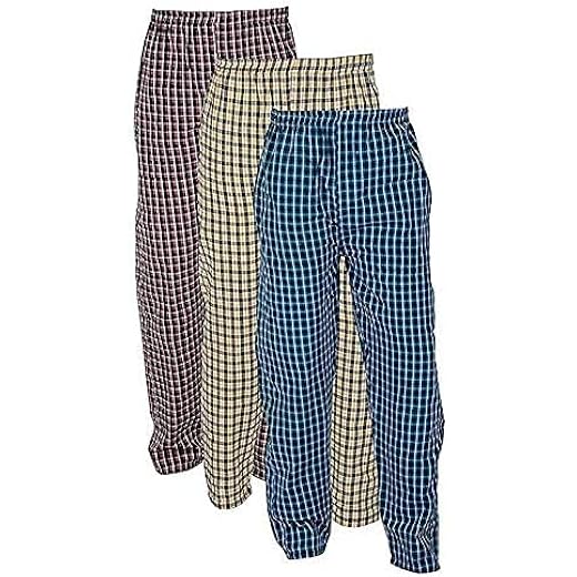 Mens Cotton Checkered Pajama Pants Pack of 3