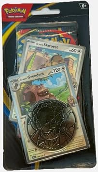 Pokemon TCG Trading Card Game Mega Evolutions Phantasmal Flames Booster Pack with 2 Promo Cards and Coin Arvens Skwovet and Greedent