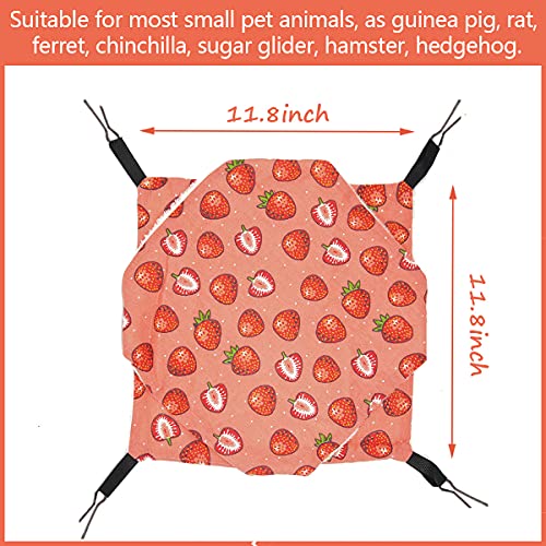Image of LEFTSTARER Triple-Layer Sugar Glider Hammock, Small Pet Cage Hammock, Sugar Glider Cage Accessories Hamster Bedding Small Animals Bed for Chinchilla Parrot Ferrets Rat Playing Sleeping (A. Strawberry)