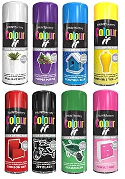8 Cans Gloss Finish 250ml Multipurpose Aerosol Spray Paint Can For All Purpose Quick Drying Paint