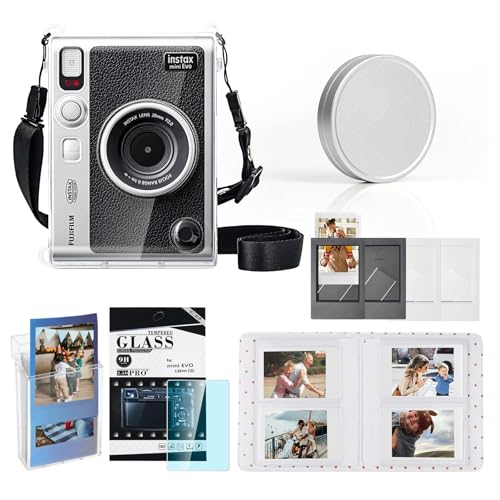 CAIYOULE Accessories Case for Fujifilm Instax Mini Evo Camera - Hard Case with Lens Cap, Screen Protector, Frames, Album