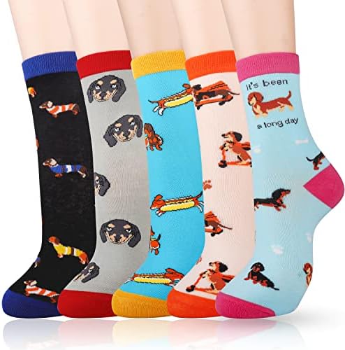 Belloxis Sloth Dog Socks Women Funky Fun Socks Sausage Dog Gifts Size: 4-7