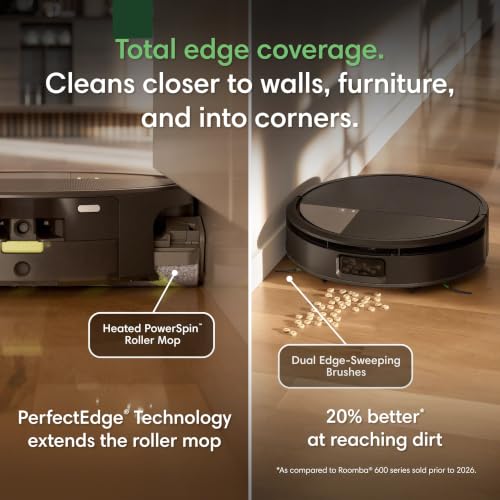 Image of iRobot Roomba Max 775 Pet Robot Vacuum & Mop Combo, 30,000Pa Suction, Heated Mopping, Self-Cleaning Roller Mop, Retracting Mop Cover, Multifunction Dock, Heated Wash & Dry, AI Obstacle Avoidance