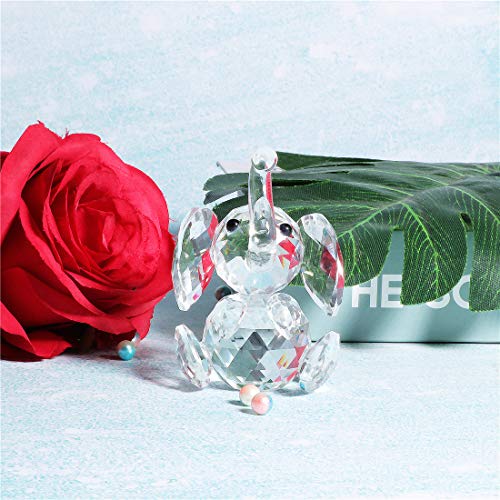 Waltz&F Crystal Elephant Figurines Collectibles Glass Animal Figurine For Table Home Decoration #TOP3