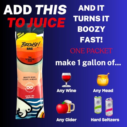 brewsy failproof app-enabled wine yeast - 7 ingredient blend - fastest tastiest wine possible for wine mead cider 032 ounce pack of 3