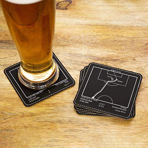Greatest Chelsea Plays: Leatherette Coasters (Set Of 4) | Best Gift Idea For Sports Lovers | Chelsea Historic Moments Gifts #TOP2