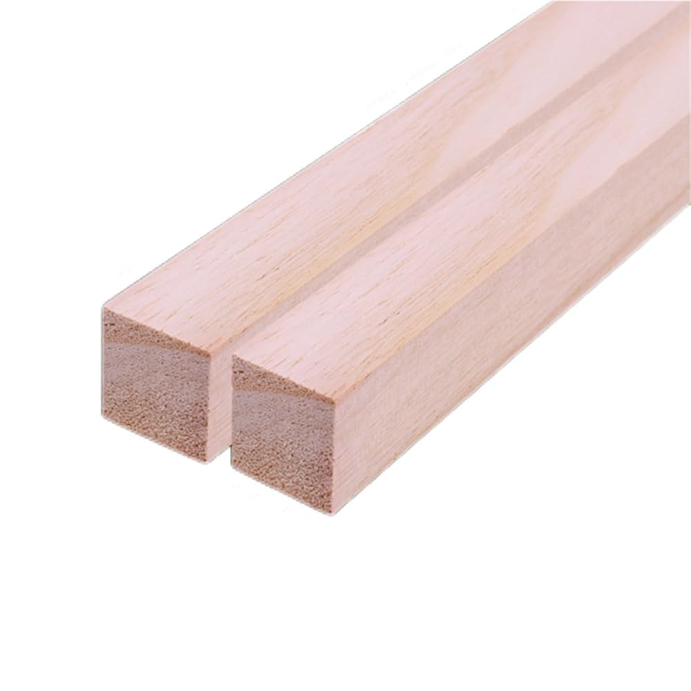 2 szt. Kołki kwadratowe z drewna Balsa 25 cm do majsterkowania | Niedokończone drewniane listwy do modeli rzeźb meblowych(5mmx5mm)