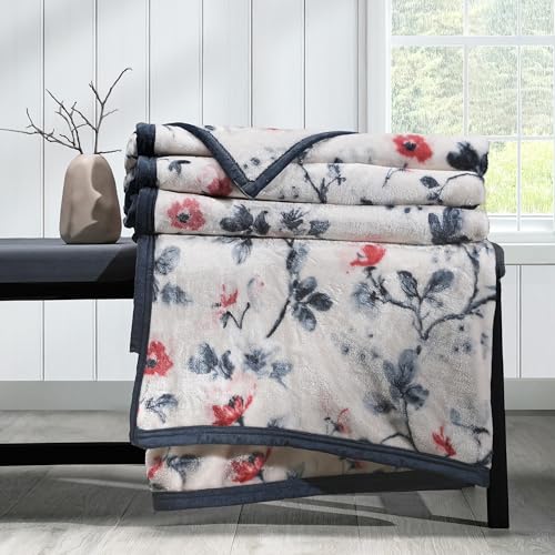 Image of MYTRIDENT Home Essential Flannel Printed Blanket for Winter Double Size (220 cm x 240 cm), 290 GSM, Dahlia
