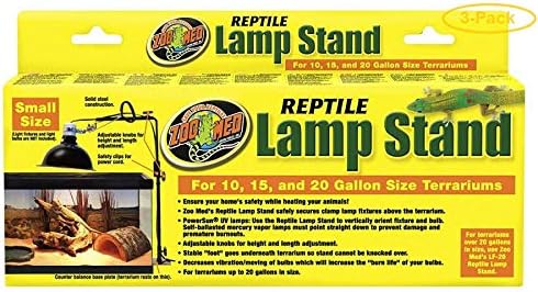Zoo Med Economy Reptile Lamp Stand Fits 10-20 Gallon Sized Terrariums - Pack of 3