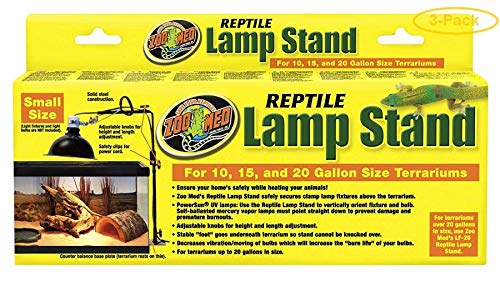 Zoo Med Economy Reptile Lamp Stand Fits 10-20 Gallon Sized Terrariums - Pack of 3