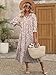 ANRABESS Women's Boho Maxi Dresses 2025 Summer Casual V Neck Puff Sleeve Floral Tiered Flowy Swing Beach Vacation Long Dress Floral Orange White Large
