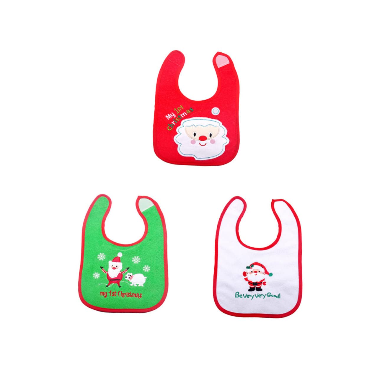 UPKOCH 9piezas Baberos De Alimentación Para Bebés Diseño De Santa Claus Recolector De Comida Para Navidad y Día Día