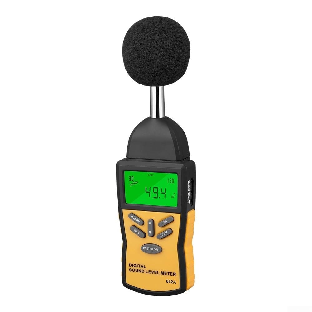 Misuratore di livello sonoro professionale 30-130dB Lettore digitale DB con ampio LCD per uso industriale UK