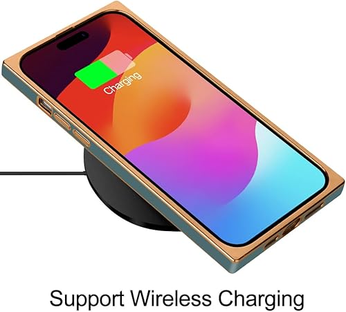 Miniatura 5 de KANGHAR Funda cuadrada compatible con iPhone 15 Pro Max de lujo con bonito diseño cuadrado, cuerpo completo, antiarañazos, a prueba de golpes, funda