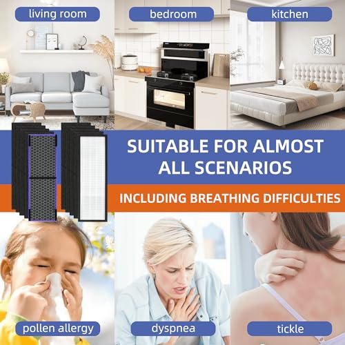 Image of 【Upgraded】FLT4850PT HEPA Filter B Pet Replacement Compatible with G-Guardian Air Purifier AC4825 AC4825E AC4300 AC4800 AC4900 AC4850,2 True H13 HEPA with Activated Carbon Filter+8 Pre-Filters,#FLT4825