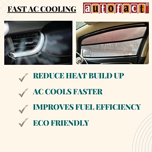 Image of Autofact Side Window Magnetic Sunshades Compatible with City (2020 to 2023), Special Z Black mesh to Block Sun Glare and UV Rays