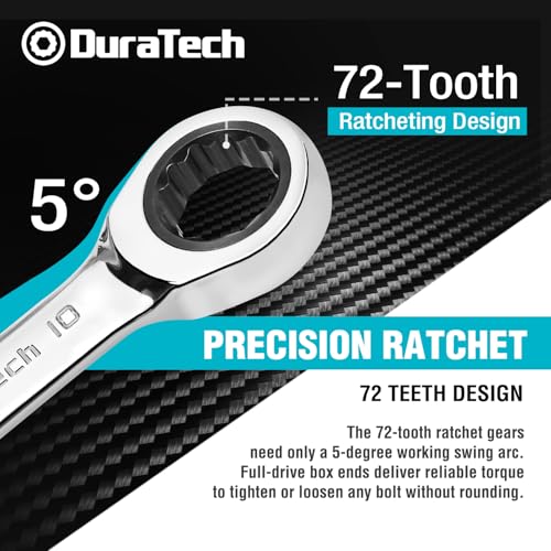 Image of DURATECH 10mm Stubby Ratcheting Combination Wrench, Metric, CRV