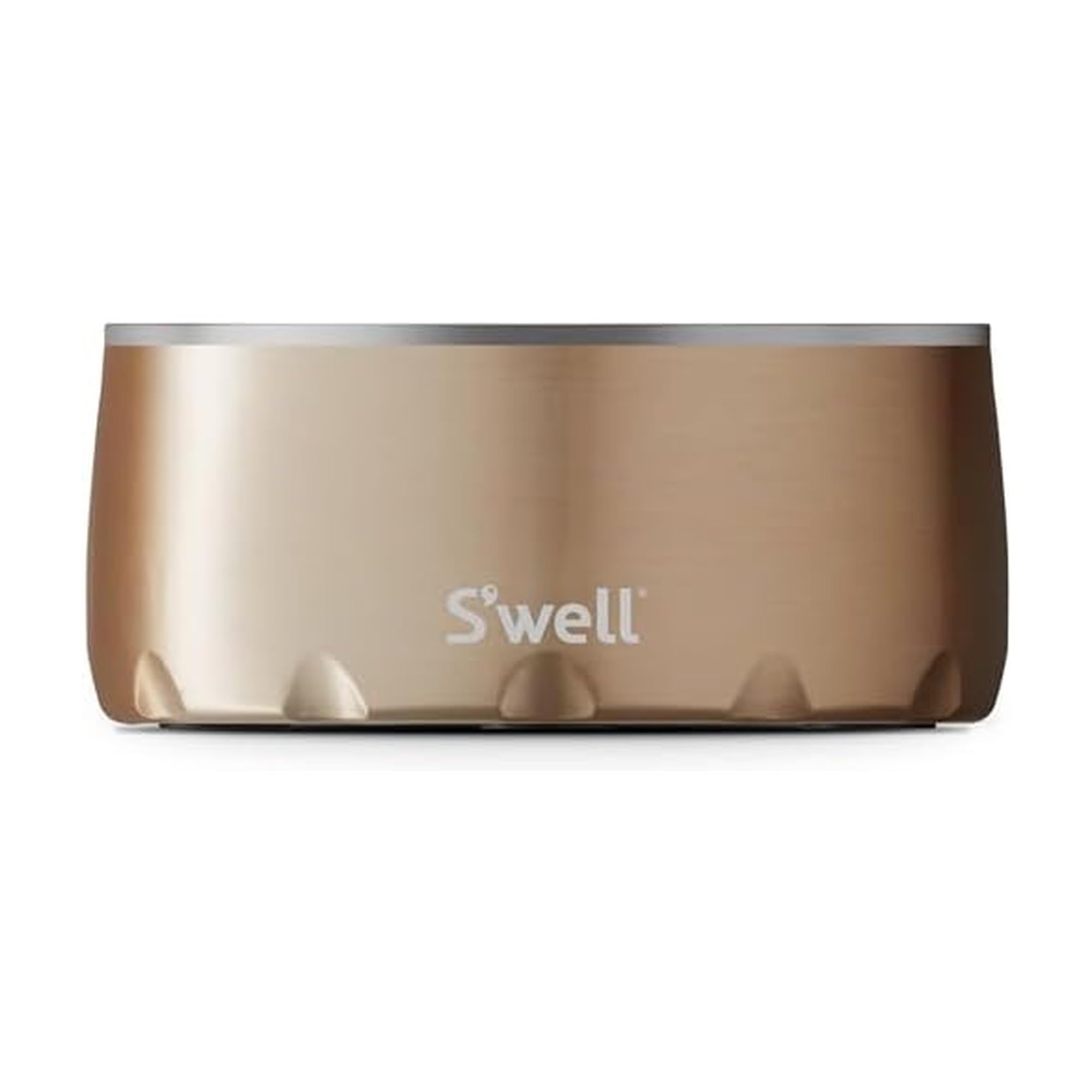 S'well Stainless Steel Dog Bowl - for Medium to Large Size Dogs - 32oz, Pyrite - Non-Slip and No-Spill Design with Rubber Bottom, and Dishwasher Safe - BPA-Free Pet Bowl for Food and Water