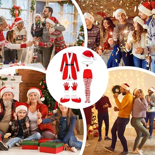 Costume de Père Noël ensemble complet avec clochette pour offrir ou animer