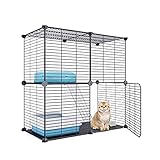 Eiiel Small Animal Cage with Dense Dense Metal Wire , 1x2x2 Cat Kitten Ferret Crate , Kennels ,Pet Playpen Indoor for Rabbit Puppy Guinea Pig, Bunny and Chinchilla ,28L x 14W x 28H Inch