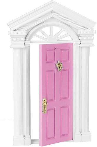 1:12 Puerta de madera de casa de muñecas, mini mini hada de madera de abedul puerta de decoración de casa de muñecas Accesorio de decoración