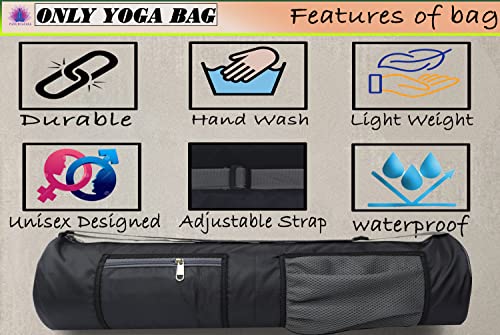 Image of Black Grey 2P Waterproof | Washable /Workout | Durable Double Spacious Pocket Yoga Mat Cover /Yoga Mat Bag for Men & Women
