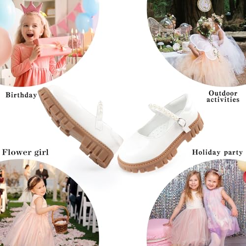 Image of Wulubaba Toddler Girl Dress Shoes Bow Black Dress School Shoes Princess Mary Jane for Toddler /Little Girl