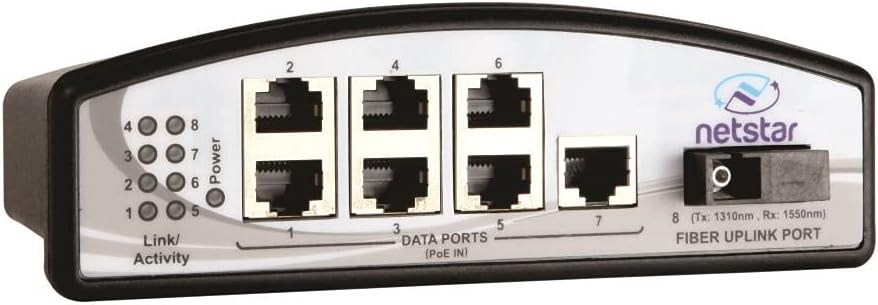 Indoor Reverse PoE Switch with Fiber Uplink Port (Single Fiber - SC) | RPoE Switch with Fiber Uplink | 10/100Mbps | NS-RP071F-13T | NS-RP071F-15T (13T for Tx:1310nm, Rx:1550nm)