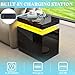 AMERLIFE High Gloss LED Nightstand Set of 2 with Charging Station, Modern Bedside Table Night Stand with LED Lights, Sofa End Side Tables with Drawers for Bedroom Living Room, Black