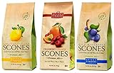 Sticky Fingers Scone Mix Variety Pack in 3 Flavors: (1) Wild Blueberry Scone Mix, (1) Cranberry Orange Scone Mix, and (1) Lemon Poppyseed Scone Mix (3 Bags Total, 16 Ounces Each)
