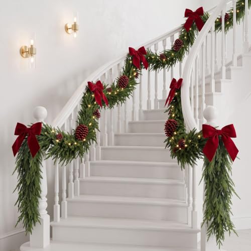 2Pcs 6FT Artificial Norfolk Pine Garland for Christmas Decorations - image 4