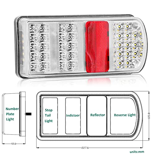 DARKGUARD Rückleuchten Anhänger Satz Led 12v,Rücklicht Heckleuchten Anhänger Led Verkabelt mit 13 poligem Stecker - 5,2m Kabel- 2x 5poliger Bajonettverbindung E4 Prüfzeichen 7Funktion Wasserdicht – Bild 7