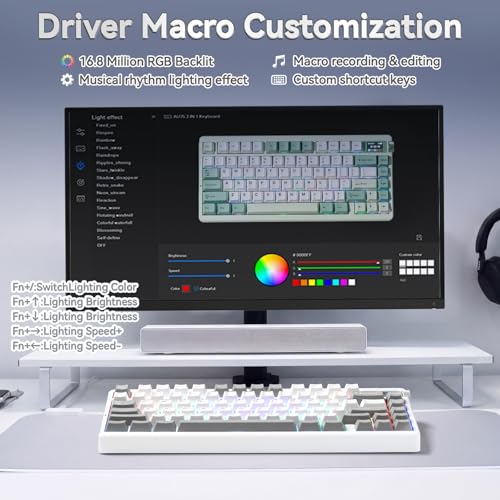 Image of X Aula Nova75 Mechanical Gaming Keyboard,75% Compact Wireless Keyboard with Screen & Knob,Gamer for Pre-lubed Switches 8000mAh Computer Keyboards,RGB Backlit,Custom Hot Swappable,BT /2.4GHz /USB-C