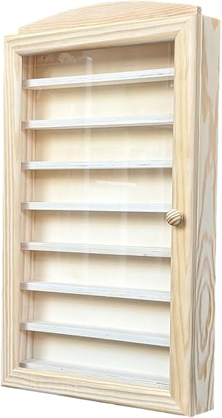 Vetrina Collezioni Legno, Legno Grezzo, Per Decorare. Misure Esterne Larghezza Fondo Altezza 25 X 85 X 44 Cm Distanza Tra I Ripiani 67 Cm