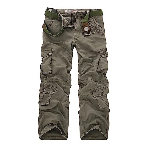 Pantalon de travail léger et résistant à 8 poches tactiques style cargo homme