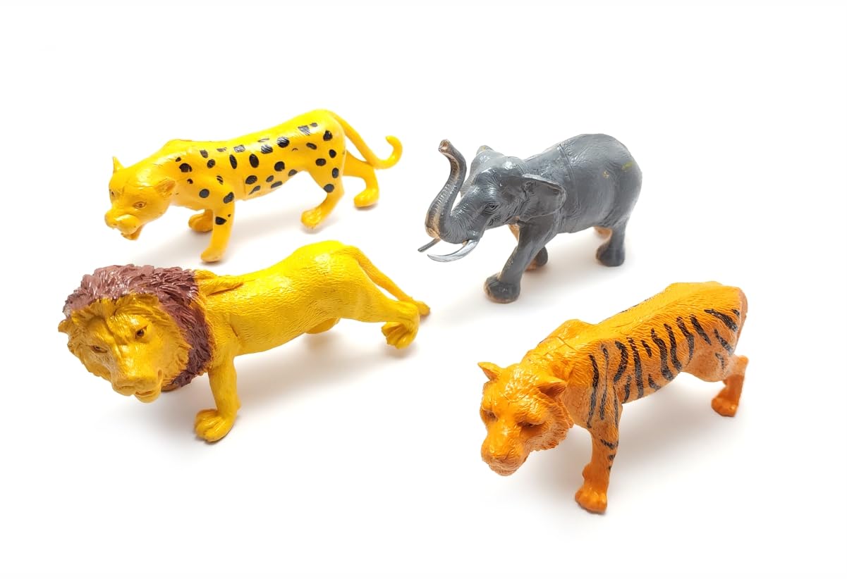Crackles Big Size Wild and Zoo Animals Figures Set for Kids Play Figure Playing Set for Kids, Learning and Educational Figures - Pack of 4 Animals (B0CKBS14TT) Amazon Price History, Amazon Price Tracker