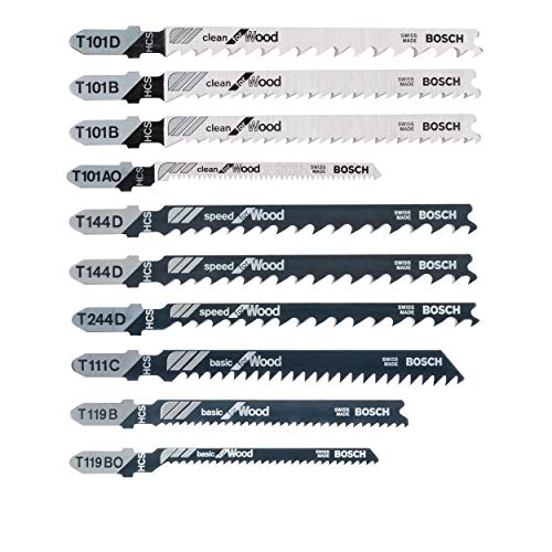 Bosch 10tlg. Stichsägenblätter Set (für Holz, Professional Zubehör für Stichsägen mit T-Schaft Aufnahme) – Ansicht 2