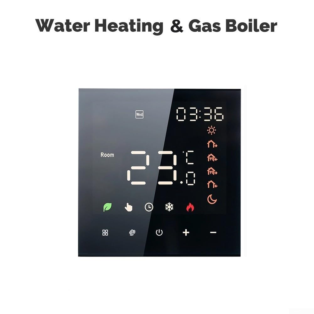 Termostato WiFi Smart Display LCD touch screen, regolatore di temperatura remoto per app Tuya Pannello digitale programmabile per riscaldamento elettrico a pavimento (acqua nera/gas)
