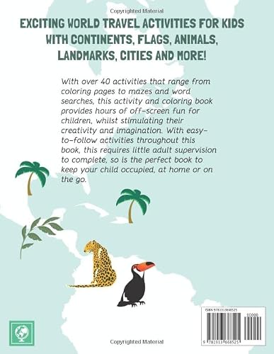 World Geography: Activity And Coloring Book For Kids Aged 4-8: Coloring Pages, Spot The Difference, Mazes, Wordsearches and more!