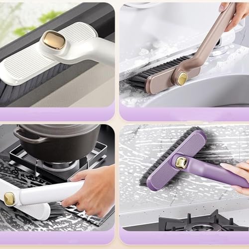 Image of Khedu Fab 1 Pcs Multi-Function Bathroom Plastic Cleaning Brush,Tiles Cleaning Brush,Hard Bristle Rotating Crevice Gap Cleaning Brushes for Bathroom,Floor Cleaner Brush(Multi Colour)