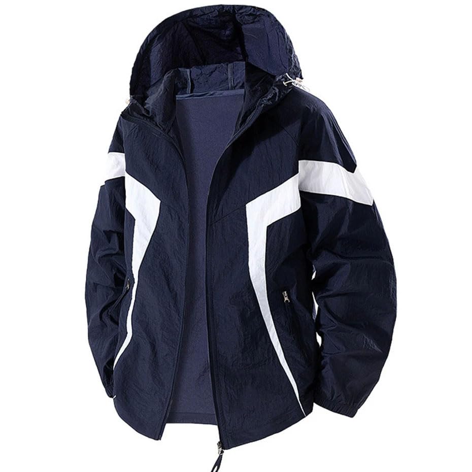 Men's Plus Size Summer Trenchcoats - Thin Lightweight Hooded Coat Outdoor Casual Wear2