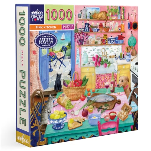 eeBoo - Puzzle 1000 pcs - Pink Kitchen - (EPZTPNK)