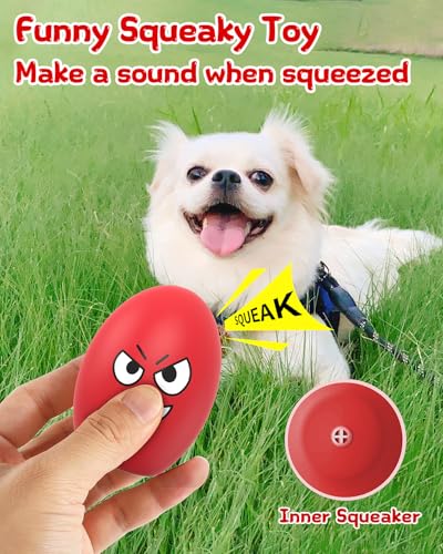 TOPWE Hundeball, [5 Stück] Lustig Weich Quietschend Hundespielzeug Kleine Hunde, Interaktives Egg Hundespielzeug Quietschend für Welpen