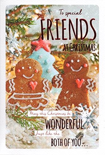 Christmas Card (ICG5700) Special Friends - Gingerbread Men - Foil and Flitter Finish