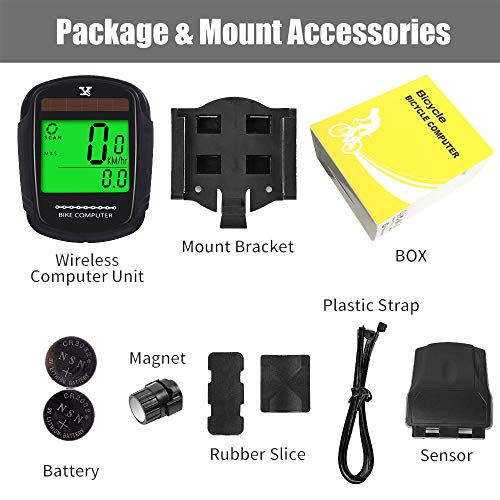 Jgrzf Bike Computer Bicycle Wireless Speedometer And Odometer Waterproof Backlight With Digital Lcd Display For Outdoor Cycling And Fitness Multi Function (Wireless Computer) #TOP5